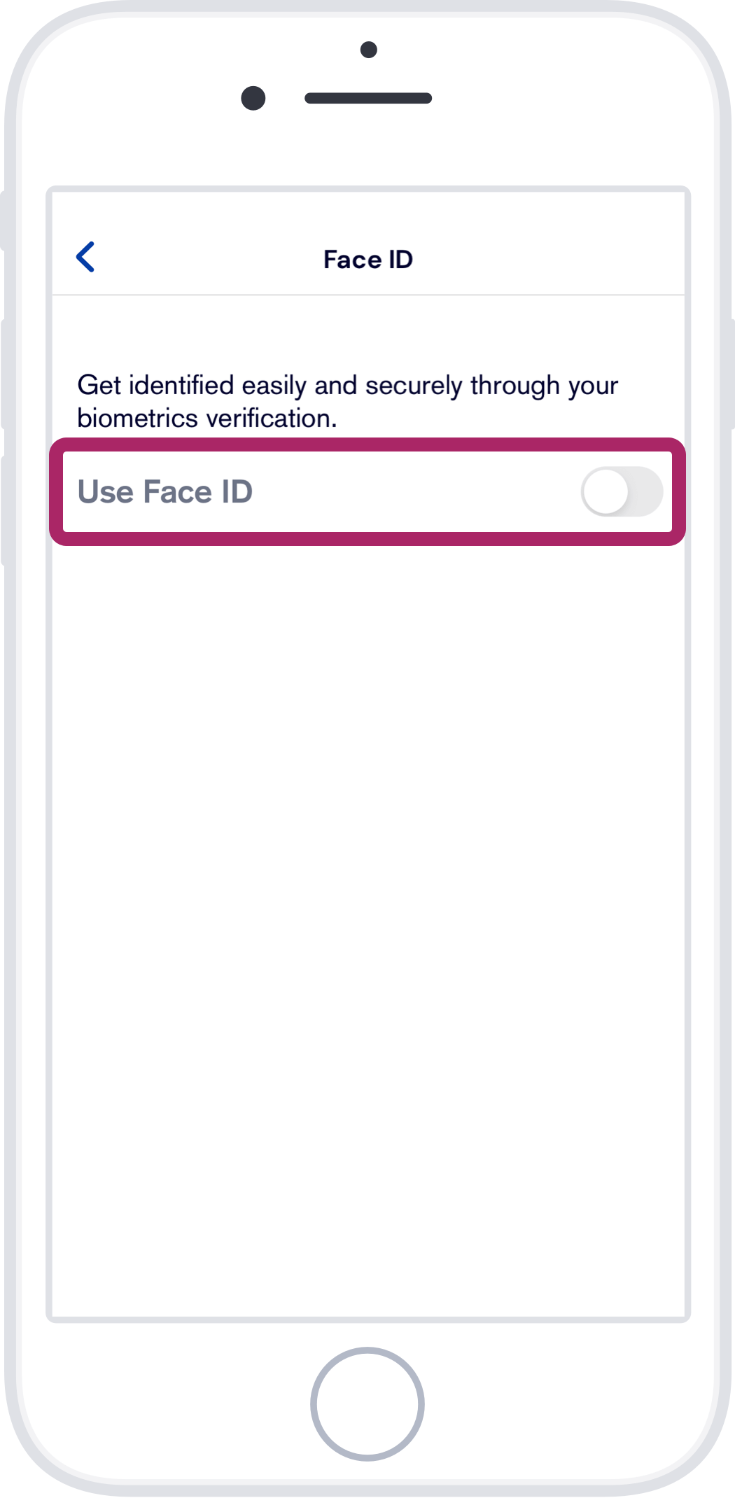 Toggle Face ID login on.