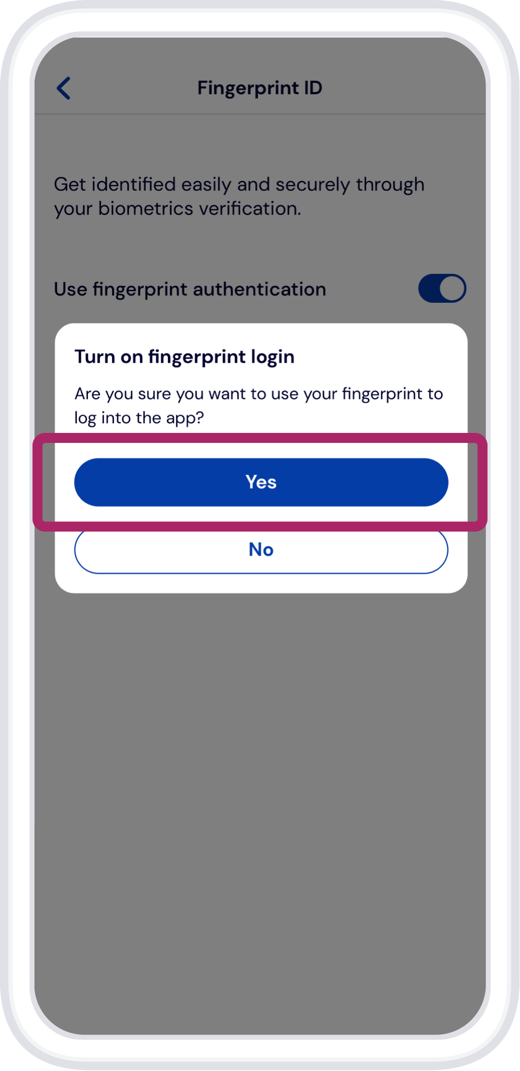 To activate it, tap ‘Yes’