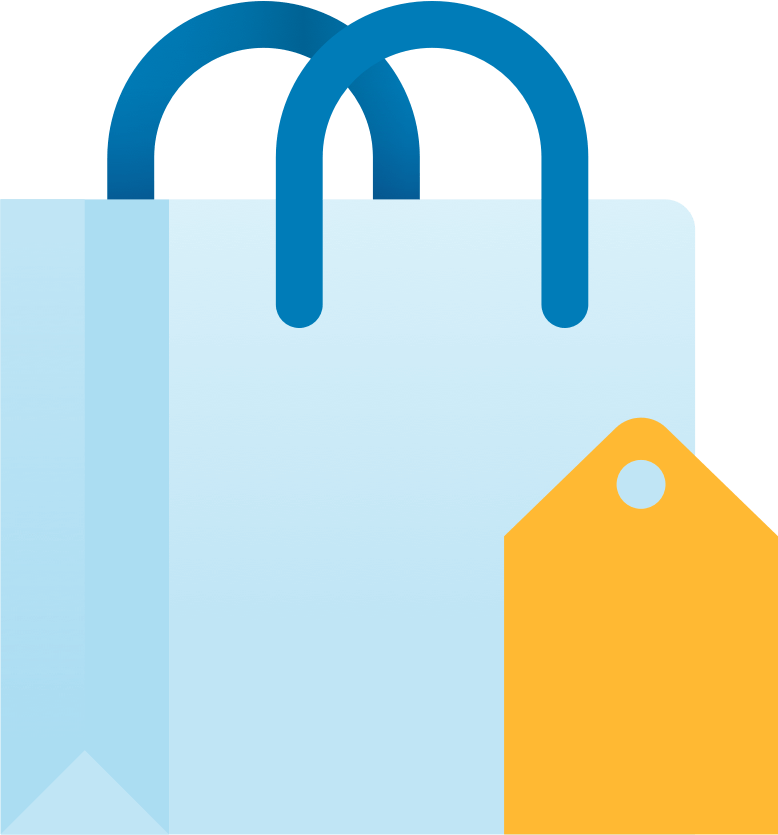 Image of blue shopping bag