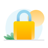 Padlock with a sun behind it