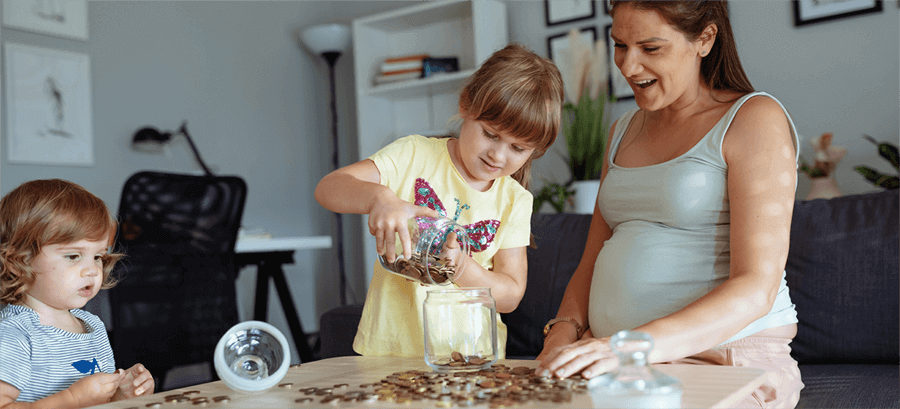 Child with money jar